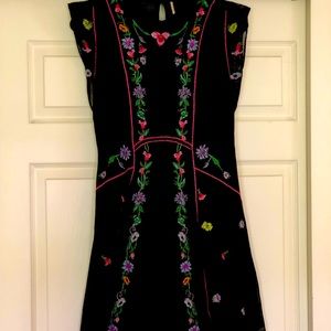 Black Embroidered free people dress